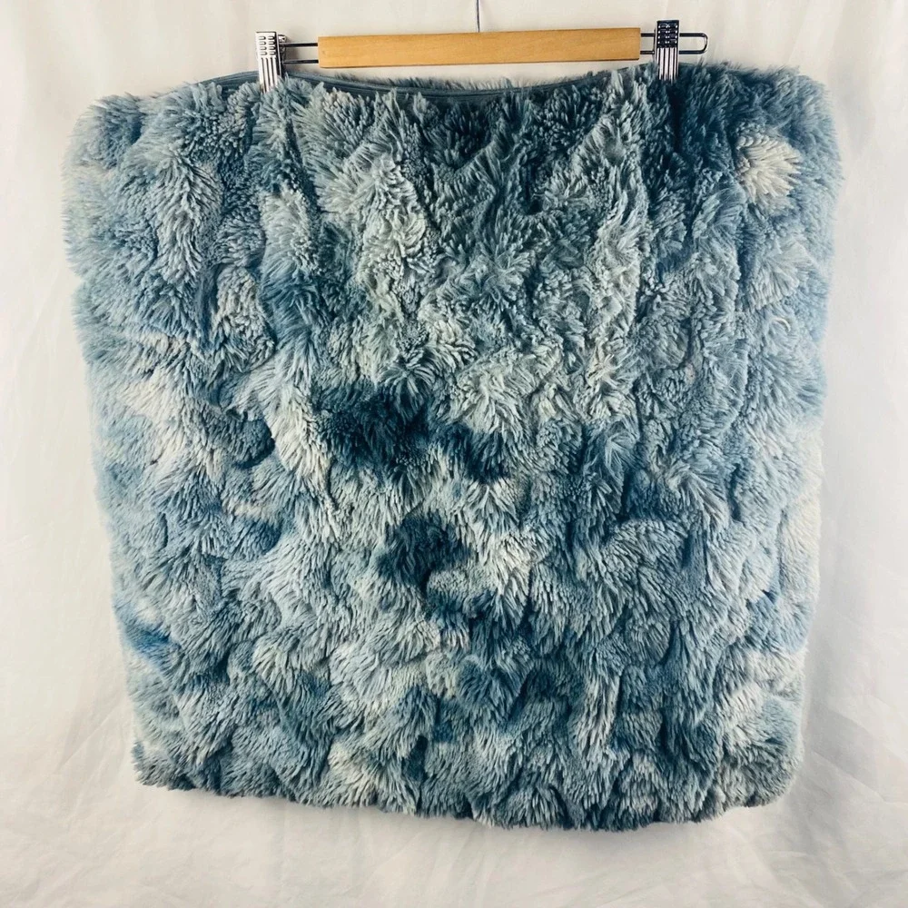 Anthropologie Gray‎ Faux Fur Luxurious Large Pillow Cover 24x24 Glam Luxe Cozy